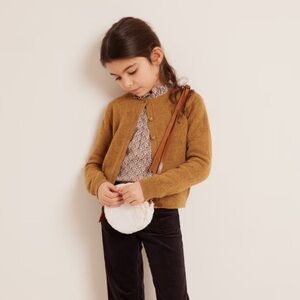 Bonpoint Brown Cashmere Cozy Textured Top
